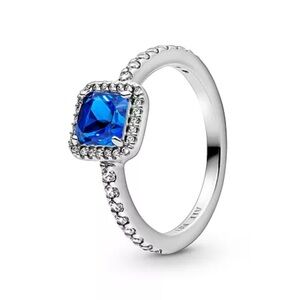 Pandora Silver Ring with Blue Stone